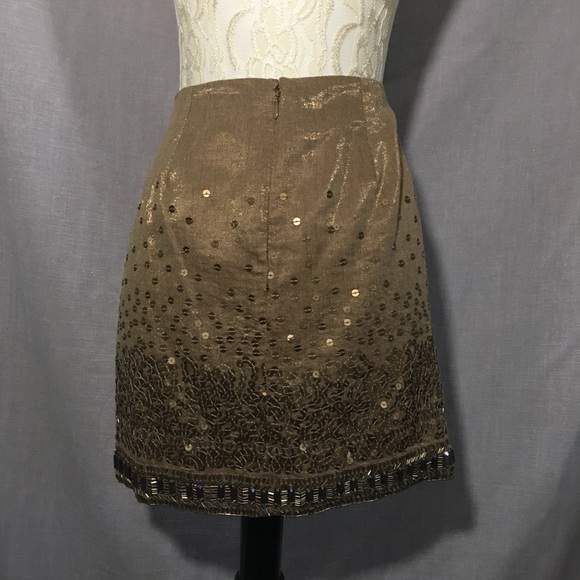 NWT Jennifer Lopez JLO Gold Sequent Skirt - Picture 1 of 3